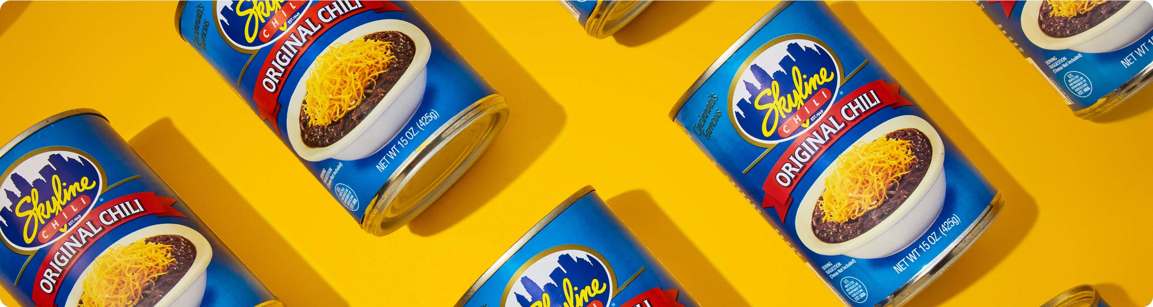 Repeating cans of skyline chili