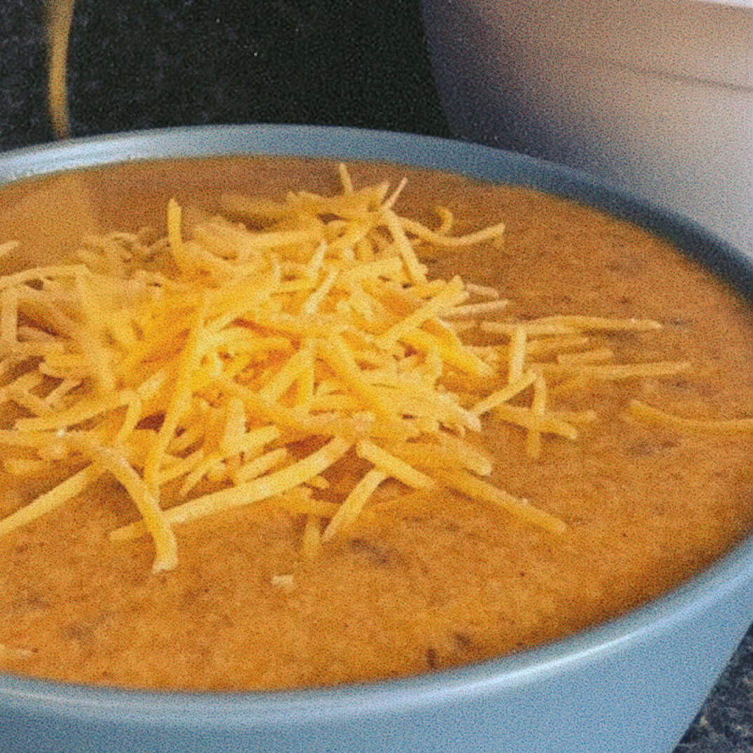 Bowl with cheese on top