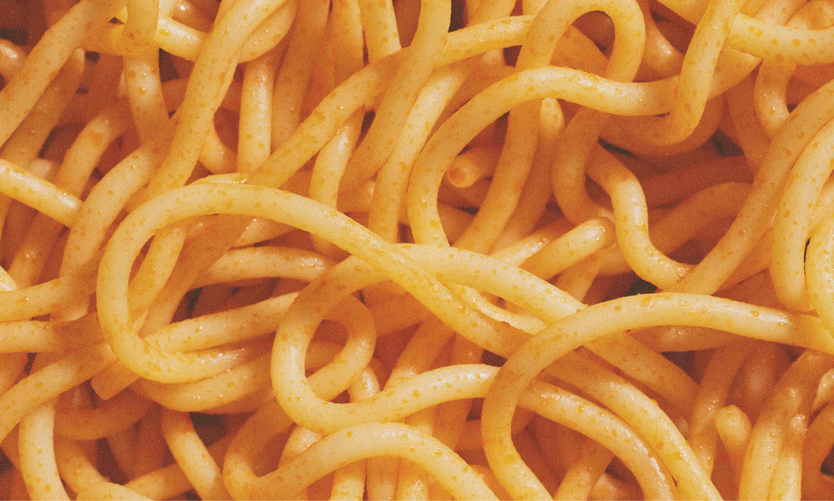 close up texture of skyline noodles