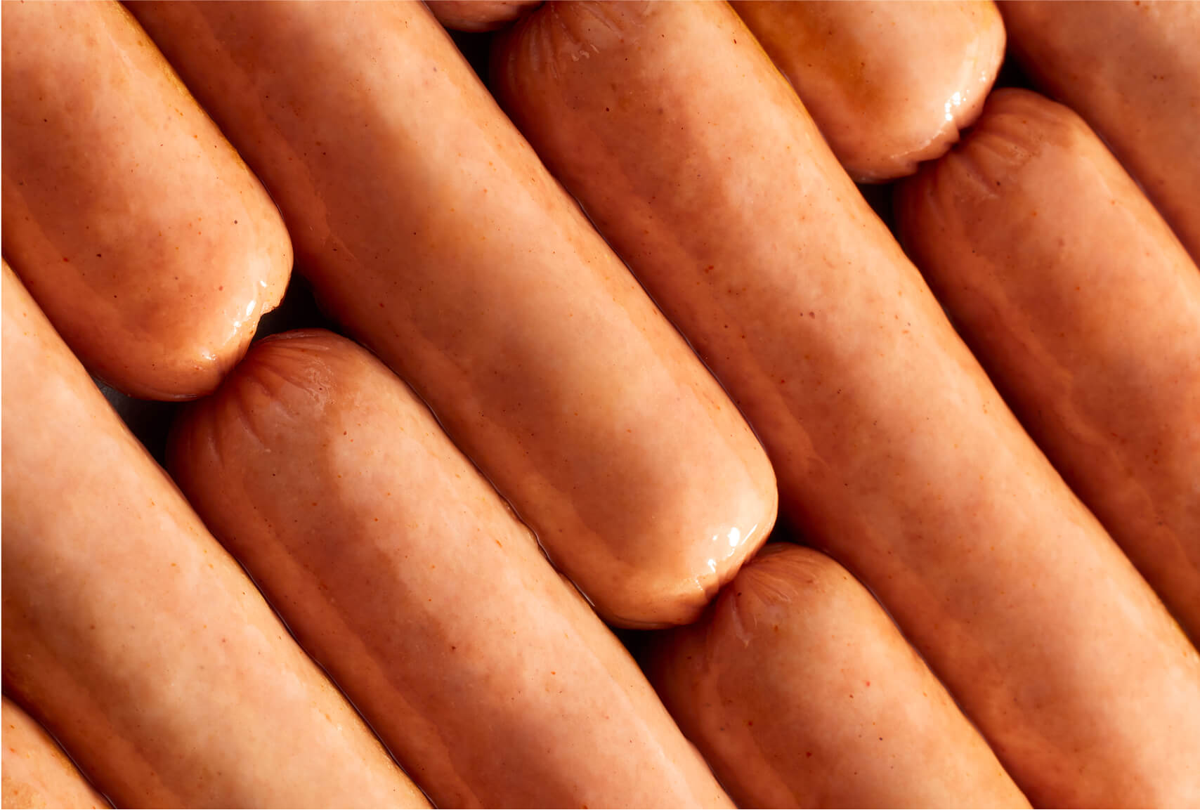 Close up shot of skyline hot dogs