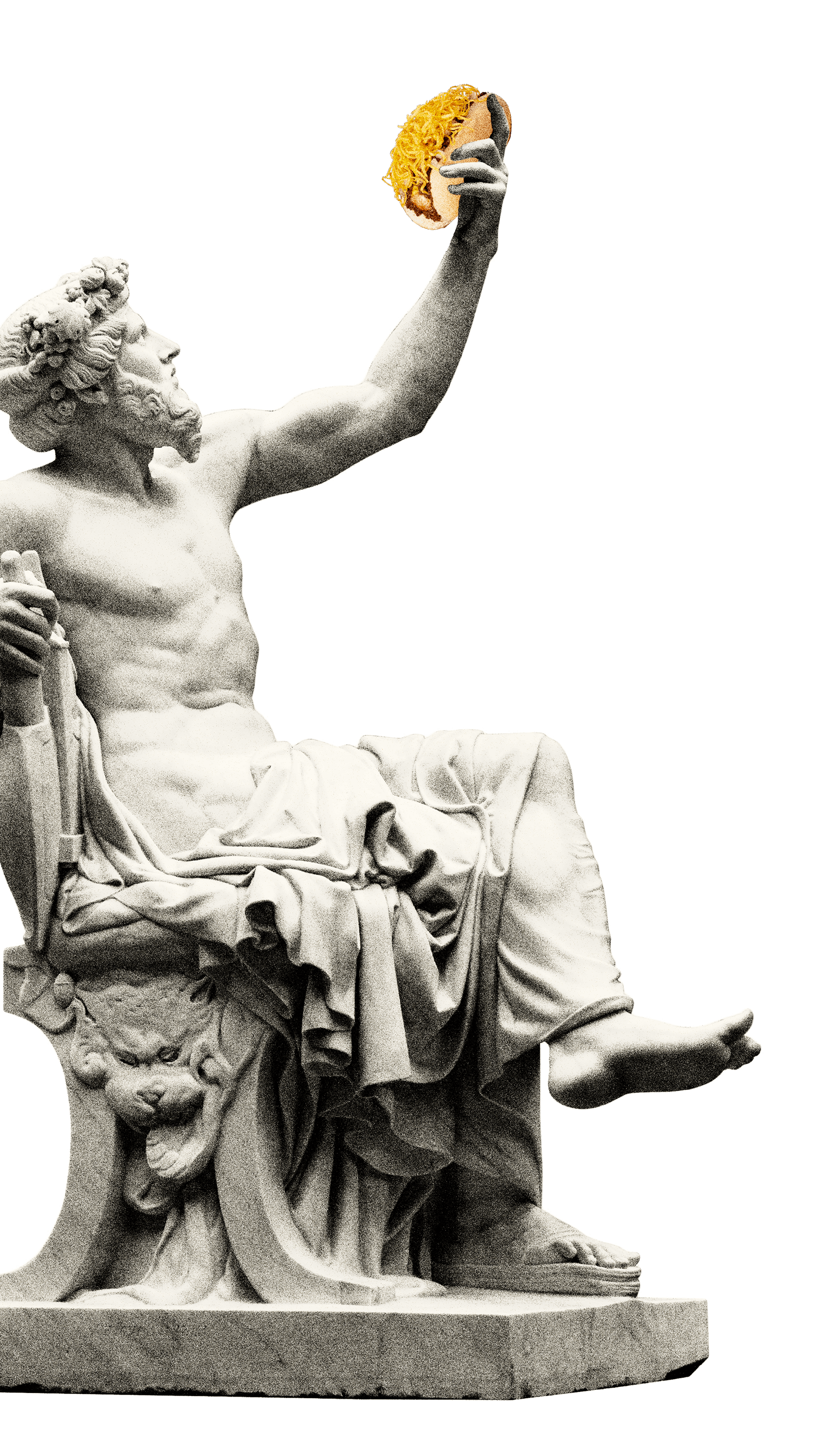 Greek Statue holding a Coney