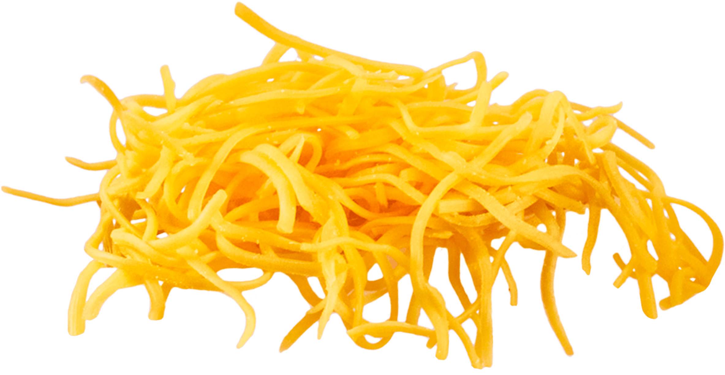 Floating pile of shredded cheese